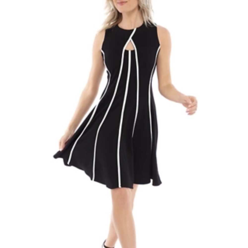 Keyhole Black and White Sleeveless Dress size 12